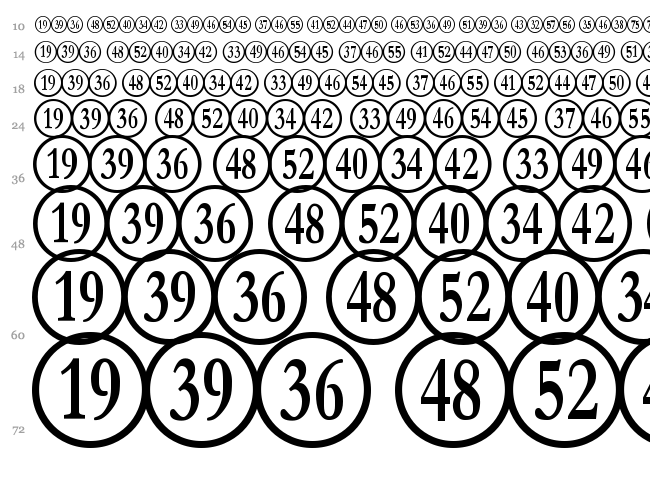 Numberpile font waterfall